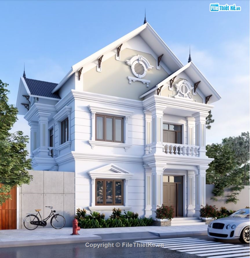 biệt thự 2 tầng,mẫu biệt thự 2 tầng sketchup,biệt thự 2 tầng sketchup,file sketchup biệt thự 2 tầng